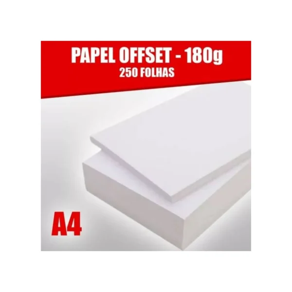 Papel Offset 180g A4 Branco 250 Folhas